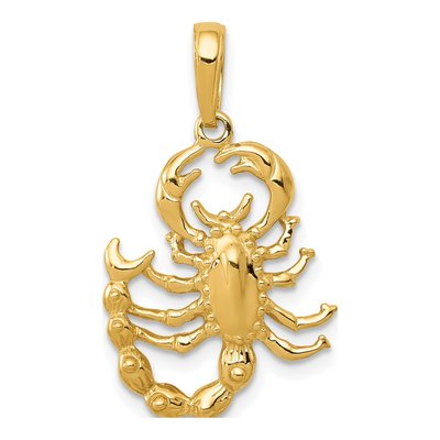 14K Yellow Gold Scorpion Pendant