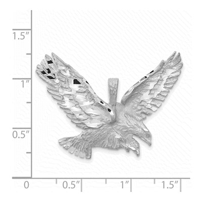 14K White Gold Diamond-Cut Eagle Pendant – view 4