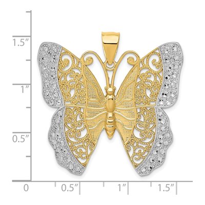 14K Yellow Gold Filigree Butterfly Pendant – view 4
