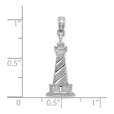 14K White Gold Cape Hatteras Lighthouse Charm – view 4