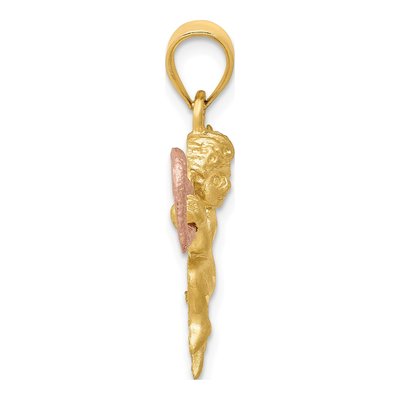 14K Two-Tone Gold Angel Pendant – view 3