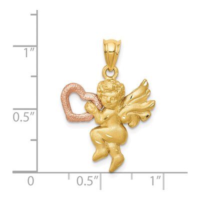 14K Two-Tone Gold Angel Pendant – view 4