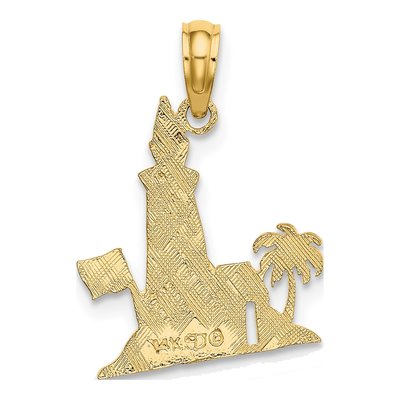 14K Yellow Gold Lighthouse Palm Tree Charm – view 5