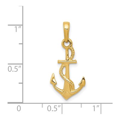 14K Yellow Gold 3-D Anchor Pendant – view 5