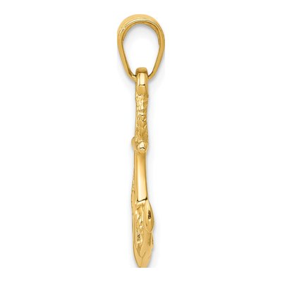 14K Yellow Gold 3-D Anchor Pendant