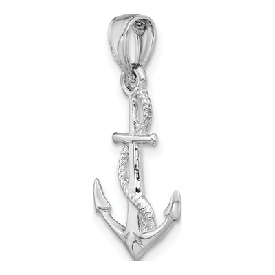 14K White Gold 3-D Anchor Pendant – view 5