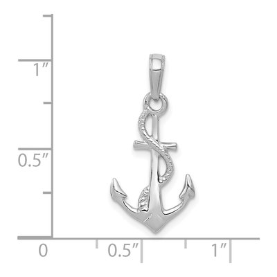 14K White Gold 3-D Anchor Pendant – view 6