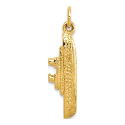 14K Yellow Gold 3-D Cruise Ship Pendant – view 4