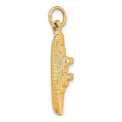 14K Yellow Gold 3-D Cruise Ship Pendant – view 5