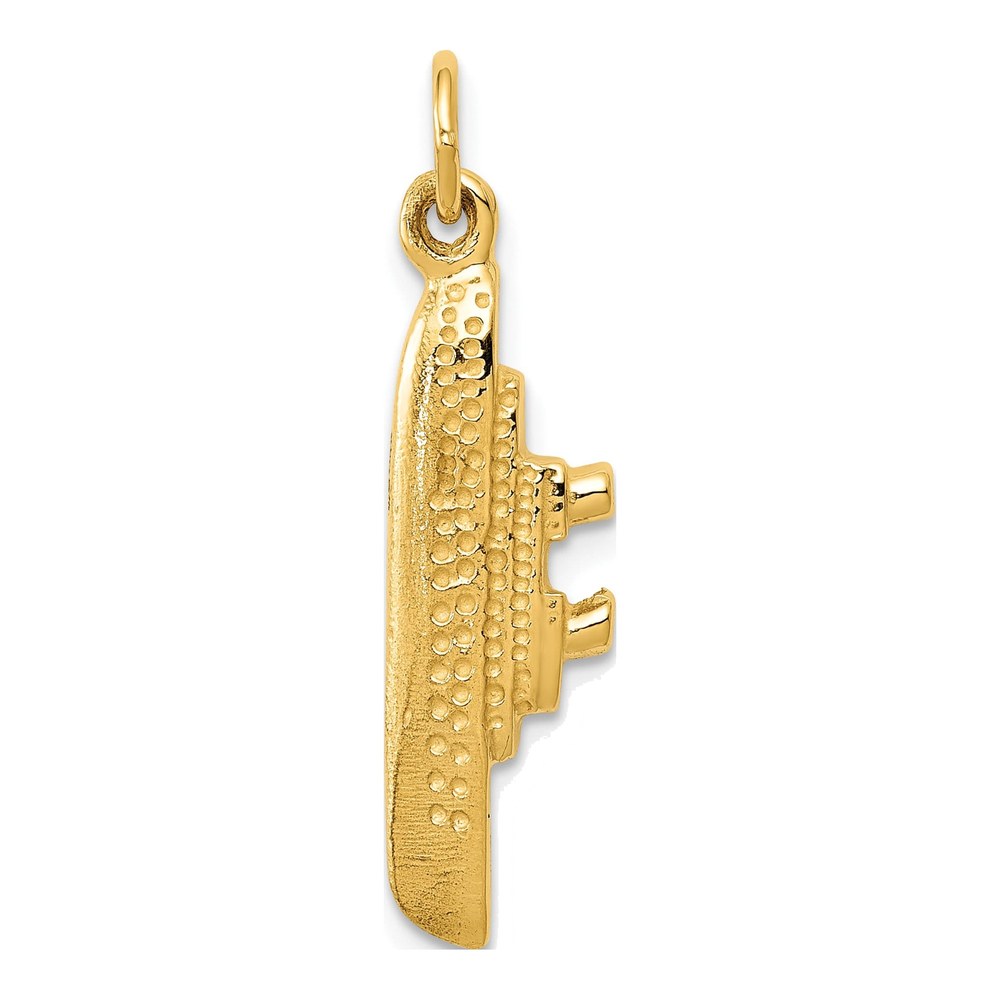 14K Yellow Gold 3-D Cruise Ship Pendant