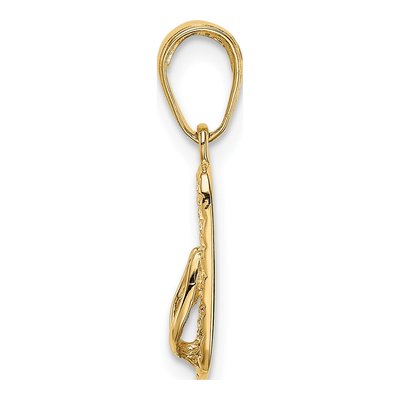 14K Yellow Gold 3-D Hawaii Flip-Flop Pendant – view 3