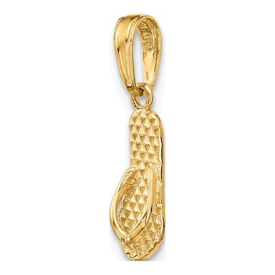 14K Yellow Gold 3-D Hawaii Flip-Flop Pendant – view 6