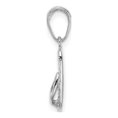 14K White Gold 3-D Hawaii Flip-Flop Pendant – view 3