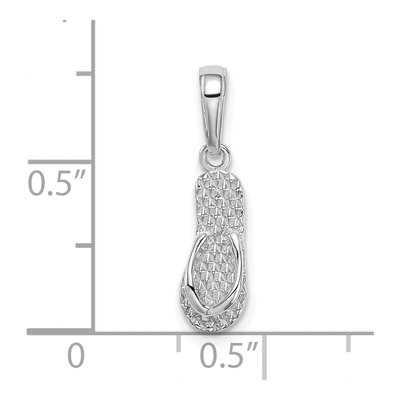 14K White Gold 3-D Hawaii Flip-Flop Pendant – view 4