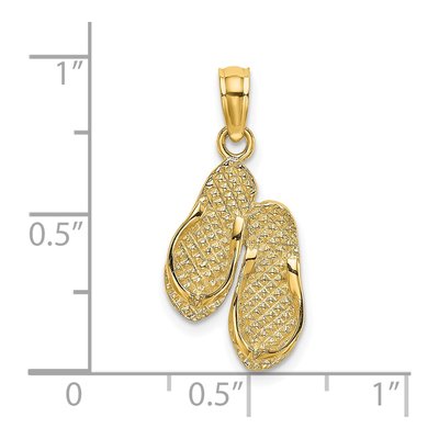 14K Yellow Gold Hawaii Flip-Flops Charm – view 4