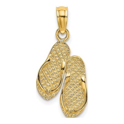 14K Yellow Gold Hawaii Flip-Flops Charm