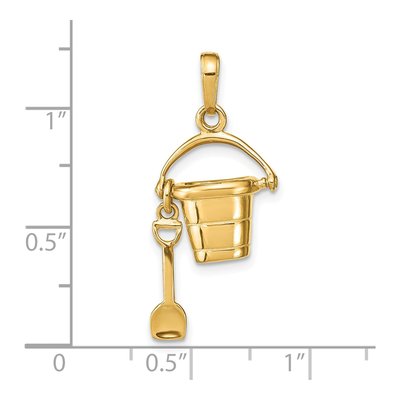 14K Yellow Gold Pail Shovel Pendant – view 5