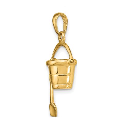 14K Yellow Gold Pail Shovel Pendant – view 6