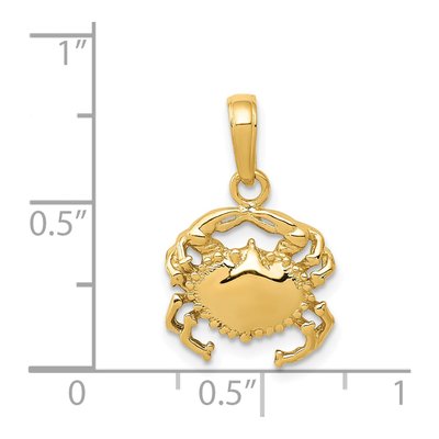 14K Yellow Gold Crab Pendant – view 4