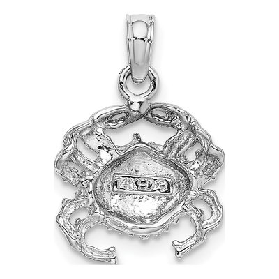 14K White Gold Crab Charm – view 4