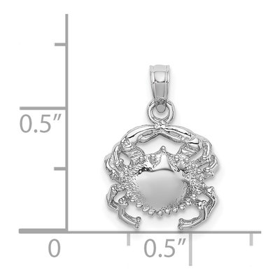 14K White Gold Crab Charm – view 5