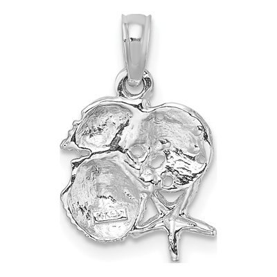 14K White Gold Mini Shell Cluster Pendant – view 4