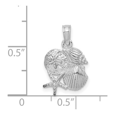 14K White Gold Mini Shell Cluster Pendant – view 5