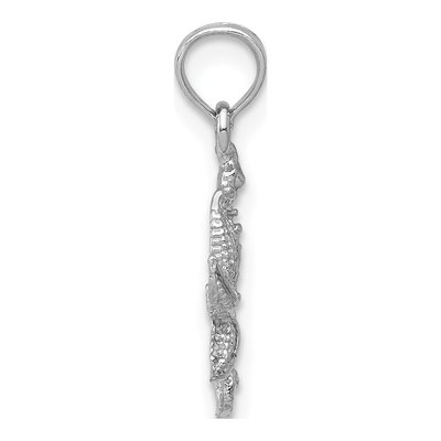 14K White Gold Seahorse Starfish Pendant – view 3