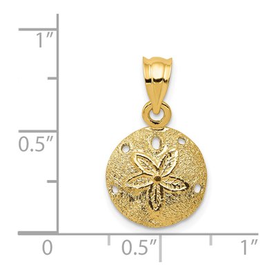 14K Yellow Gold Sand Dollar Pendant – view 4