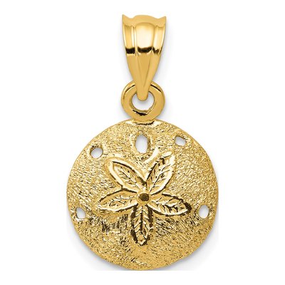 14K Yellow Gold Sand Dollar Pendant