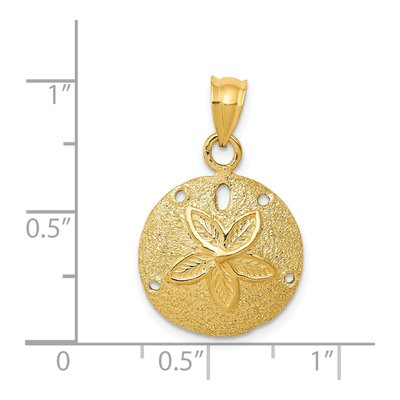 14K Yellow Gold Sand Dollar Pendant – view 4