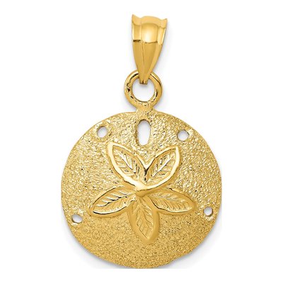14K Yellow Gold Sand Dollar Pendant