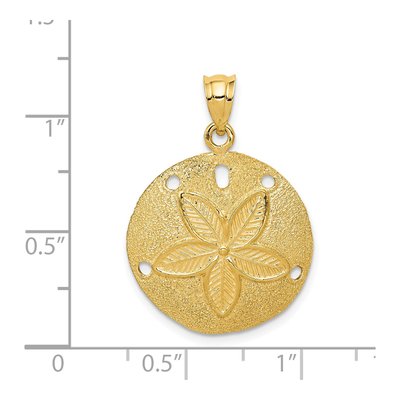 14K Yellow Gold Laser-Cut Sand Dollar Pendant – view 4
