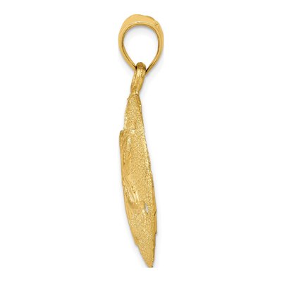 14K Yellow Gold Laser-Cut Sand Dollar Pendant – view 3