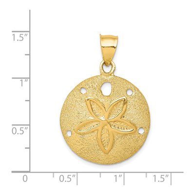 14K Yellow Gold Laser-Cut Sand Dollar Pendant – view 4