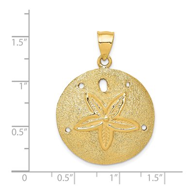14K Yellow Gold Laser-Cut Sand Dollar Pendant – view 4