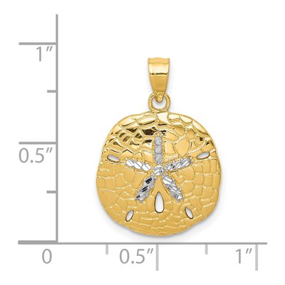 14K Yellow Gold Diamond-Cut Sand Dollar Pendant – view 4