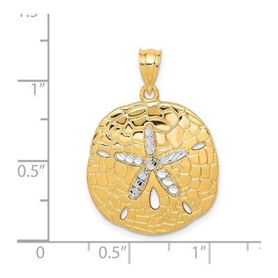 14K Yellow Gold Sand Dollar Pendant – view 4