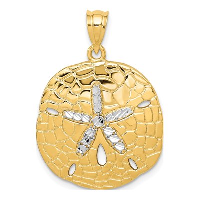 14K Yellow Gold Sand Dollar Pendant