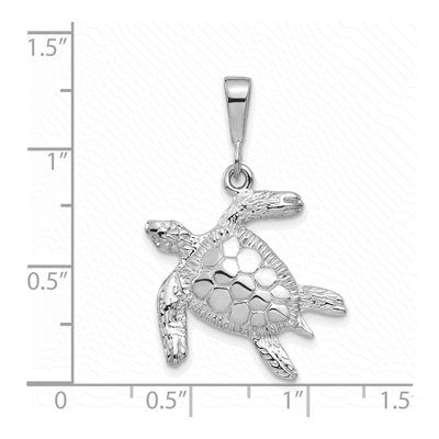 14K White Gold Sea Turtle Pendant – view 4