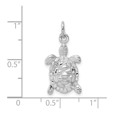 14K White Gold Turtle Pendant – view 4