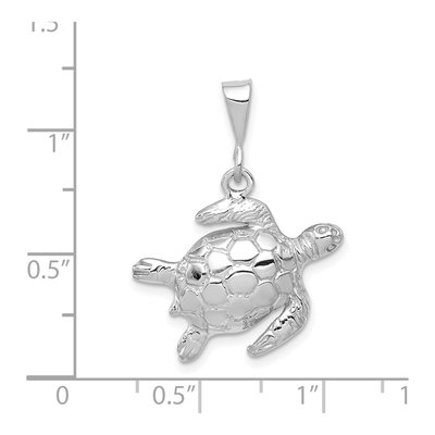 14K White Gold Sea Turtle Pendant – view 4