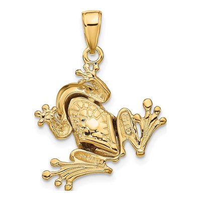 14K Yellow Gold 3-D Frog Pendant – view 4