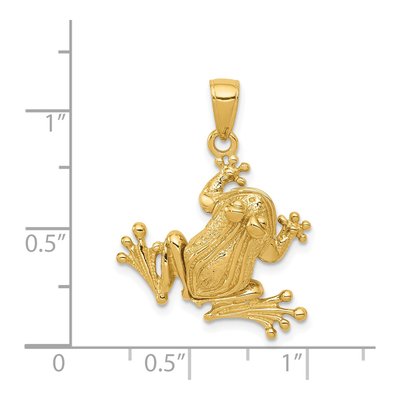 14K Yellow Gold 3-D Frog Pendant – view 5