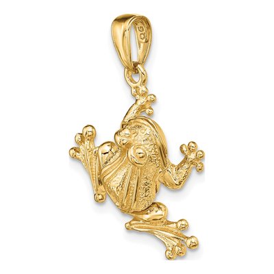 14K Yellow Gold 3-D Frog Pendant – view 6