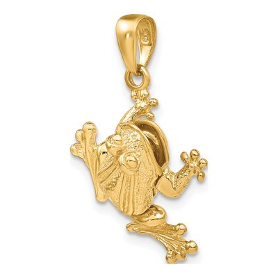 14K Yellow Gold 3-D Frog Pendant – view 7