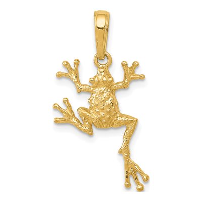 14K Yellow Gold Frog Pendant