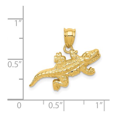 14K Yellow Gold Crocodile Pendant – view 3