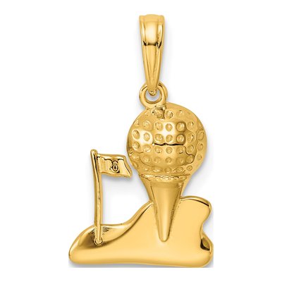 14K Yellow Gold Golfing Pendant