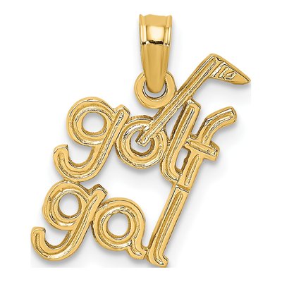 14K Yellow Gold GOLF GAL Pendant
